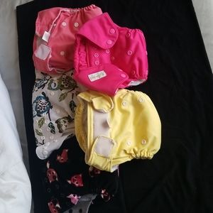 Five cloth diapers